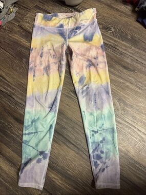 Eddie Bauer Girls' Pastel Tie-Dye Leggings - Yellow, Pink, Blue, Green